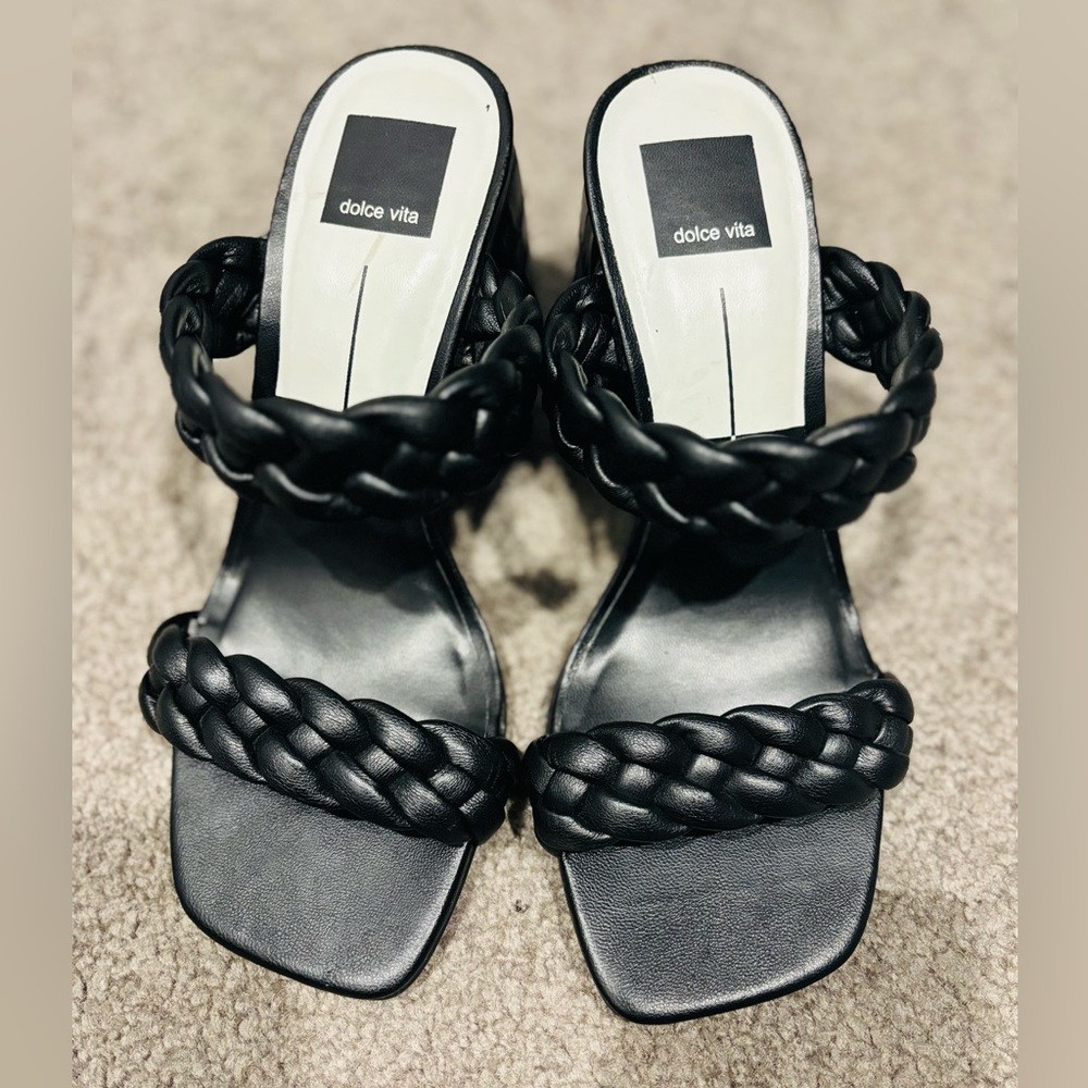 Dolce Vita Black Braided Sandals